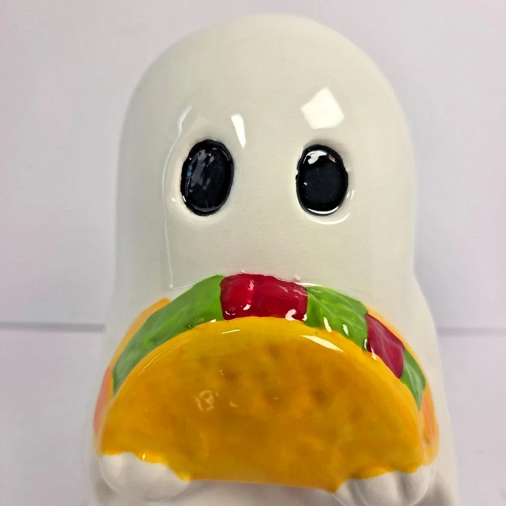 Unbranded Ghost Figurine Halloween 8in White New Taco Spooky Ceramic Decor